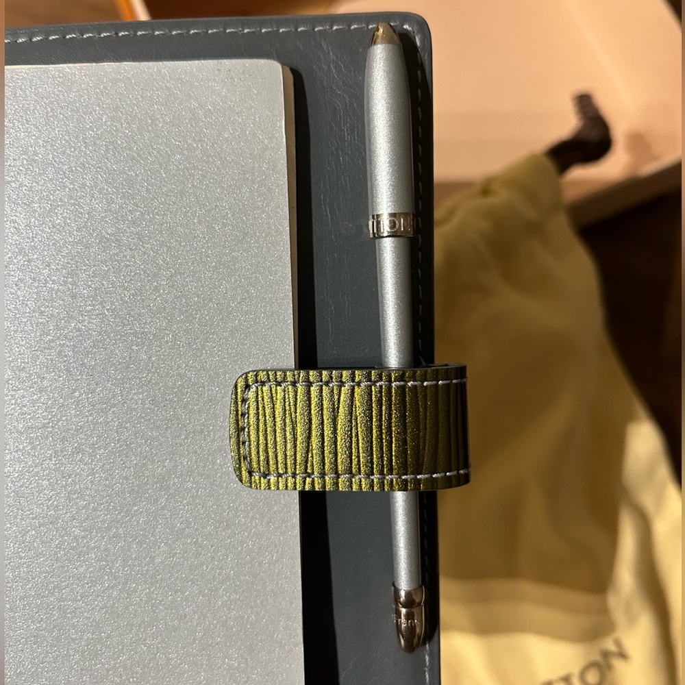 Gold-Green Louis Vuitton Epi Agenda with Pen, dust bag, and box - Picture 2 of 8